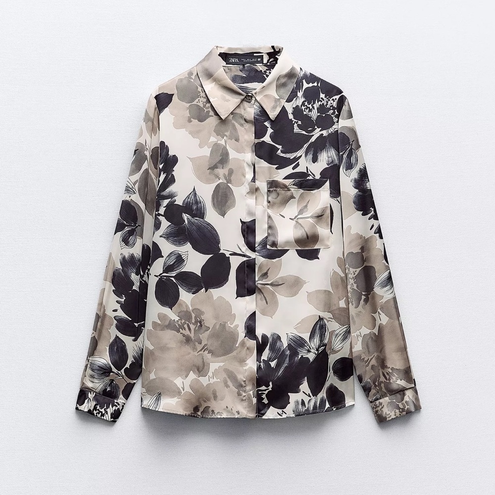 ZARA Floral Button-Up Shirt